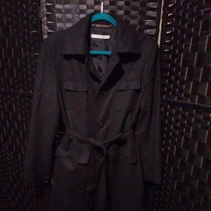 Women's Angelica L. Wool Coat Size 12 Gray Nice Condition Lightweight Belted